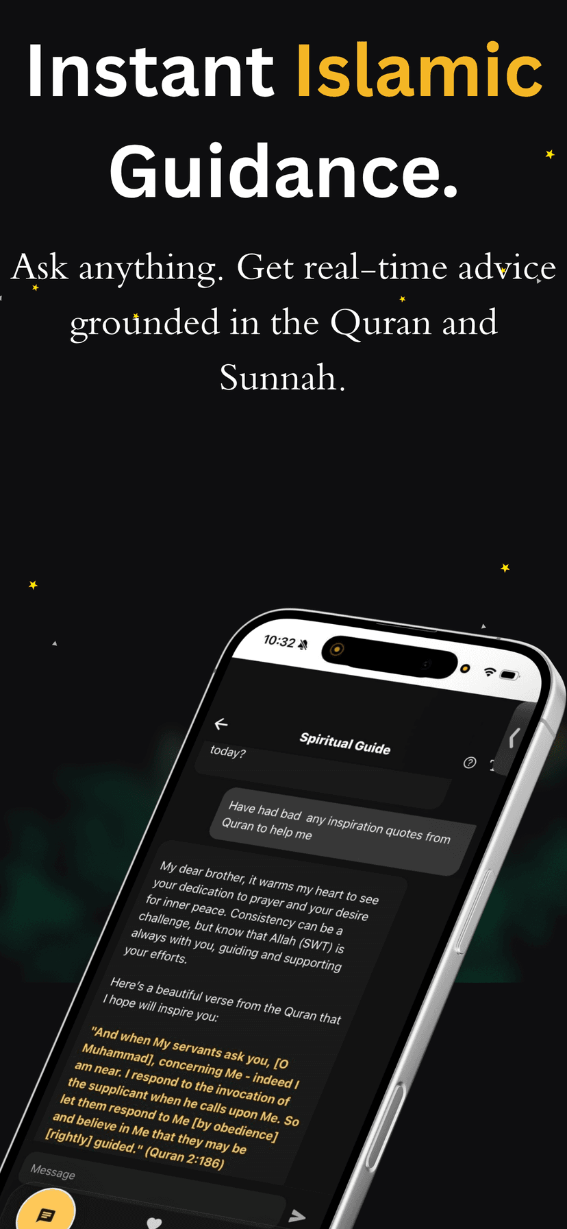 Quran reader interface with Arabic text and translation